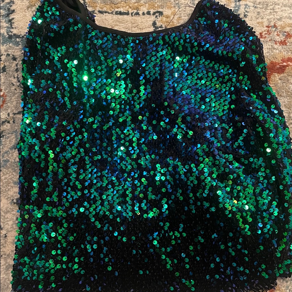 Privy green/blue Sequin mini party Dress size XL
